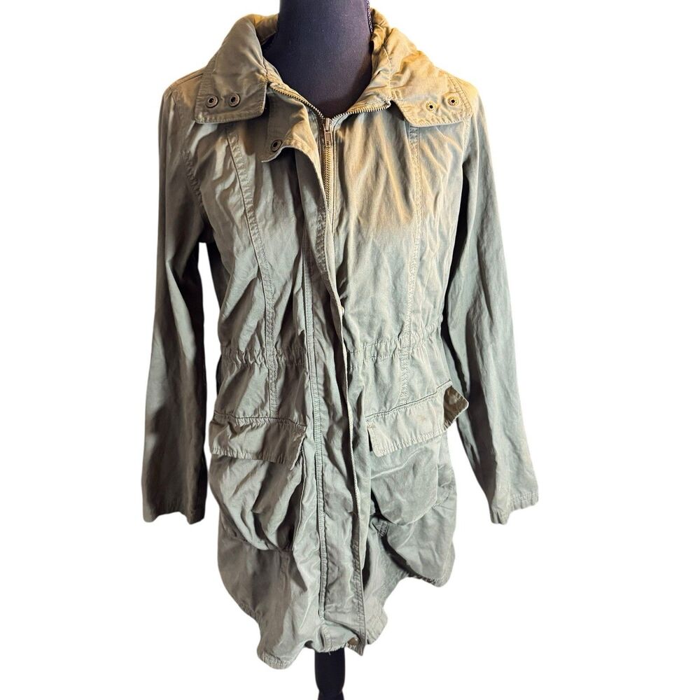 MOSSIMO SUPPLY CO. Snap & Zip Up Collarred Green Coat Jacket Women's Size Medium